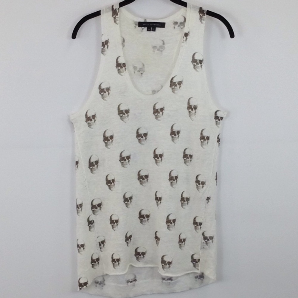Skull Cashmere white/skulls print tank top size M